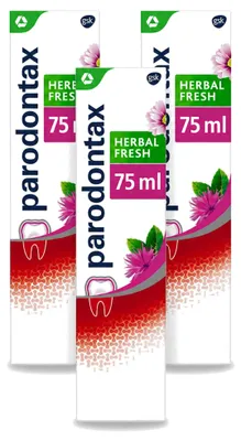 Obrázek produktu pro 3x zubní pasta Parodontax Herbal Fresh – Bergamot a máta – 75 ml – výhodná balení – 3 kusy