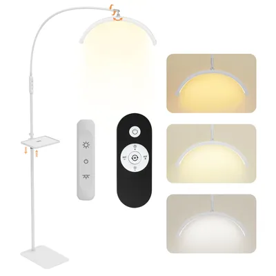 Produktbild von Puluomis LED Beauty Stehlampe, Höhenverstellbare Lampe mit Fernbedienung, 3 Farbtemperaturen & Stufenlos Dimmer, 320° Schwanenhals Wimpernverlängerung
