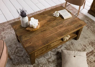 Produktbild von MASSIVMOEBEL24 Couchtisch Mango 120x75x45 dunkelbraun geölt RODEZ #123
