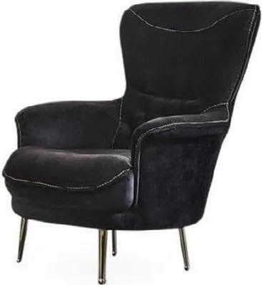 Obrázek produktu pro Designové křeslo, textilní potah, černé barvy, jednopostelové,  čalouněné