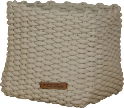 Produktbild von lycce JAREK Aufbewahrungskorb, Baumwollseil geflochten, weiß, 33x33x33 cm, für IKEA Kallax Regal, mit umklappbarem Rand, robust