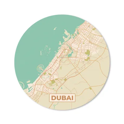 Produktbild von MuchoWow® Mauspad Mousepad Dubai - Karte - Stadtplan - Vintage 30x30 cm - Mousepads - Maus Mat - Pad - Mausunterlage - Tischunterlage - Schreibtischmatten