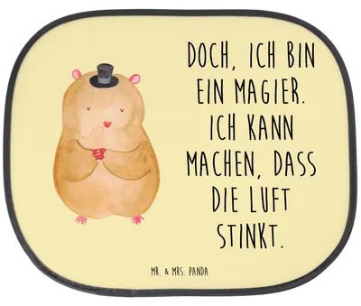 Produktbild von Mr. & Mrs. Panda Sonnenschutz Auto Hamster Hut - Gelb Pastell - Geschenk, Fürs, Magier, Autosonnenschutz, Lustige Sprüche, Autoscheibe, Zwerghamster, für, Zauberer