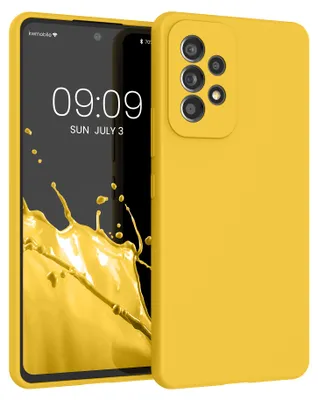 Produktbild von kwmobile Handyhülle für Samsung Galaxy A53 5G Hülle - Case Silikon - Kabelloses Laden - Schutzhülle Cover in Strahlend Gelb