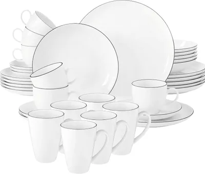 Produktbild von Kombiservice 36-teilig - Seltmann Weiden Lido Black Line 10826