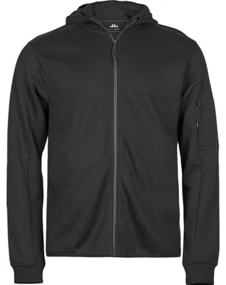 Produktbild von Tee Jays - "Athletic" Kapuzenpullover Durchgehender Reißverschluss für Herren FK3239 (S) (Schwarz)