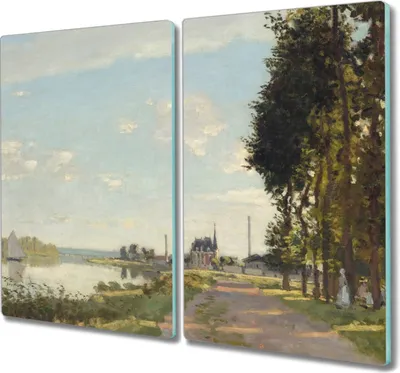 Produktbild von Coloray Schneidebrett Herdabdeckplatte 2x30x52 cm Kochplattenabdeckung Küchenbrett Hackbrett - Promenade in Argenteuil Monet