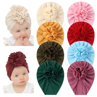 Imagen del producto de Pañuelos para bebé de algodón, 8 unidades, para bebés de 6 a 24 meses, de color liso y con un gran lazo, ideales para bebés