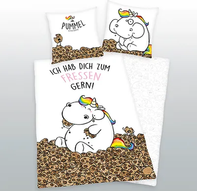 Produktbild von Pummeleinhorn Flanell-Bettwäsche 135 x 200/80 x 80 cm, Motiv Baden in Cookies