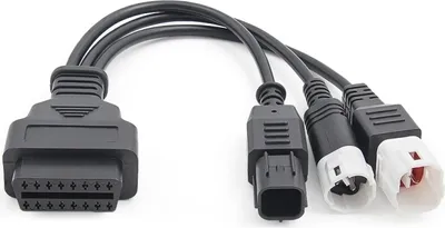 Image de Adaptateur OBD II 3 broches + 4 broches + 6 broches vers 16 broches pour Honda/Yamaha