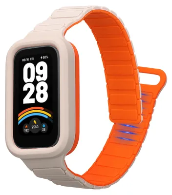 Produktbild von kwmobile Ersatzarmband kompatibel mit Xiaomi Redmi Band 3 / Smart Band 9 Active Armband - Fitnesstracker Silikon Band mit Magnetverschluss