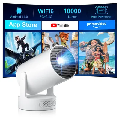 Immagine prodotto di Mini proiettore - Risoluzione 1280 x 720 - 300 lumen ANSI - Tecnologia LED - Sistema operativo Android 14
