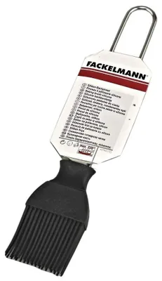 Image de Fackelmann Pinceau à pâtisserie, pinceau de cuisine avec poils en silicone, pinceau à rôtir de qualité supérieure (couleur : argent/noir)