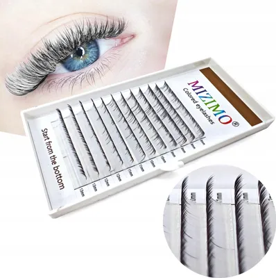 Image de Cils colorés 8-13mm D, 12 bandes, BLANC ET NOIR