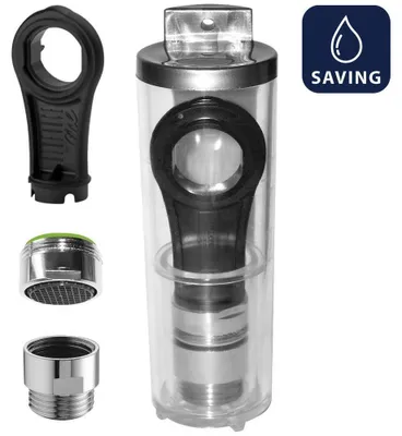 Immagine prodotto di ECO SET Riduttore per tubo doccia 6 l/min, aeratore 6 l/min, filettatura esterna M24x1 e chiave, cromato