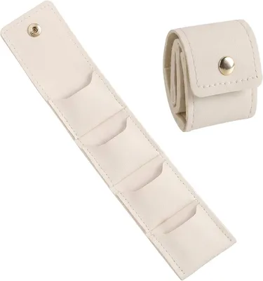 Productafbeelding van Draagbare anti-verlies sieradendoos - Set van 2 - Opvouwbare kleine microvezeltas voor sieraden - Organizer voor ringen