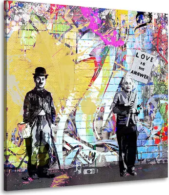 Produktbild von Charlie Pop Art Edition Leinwandbild Wandbild Deko Kunst XL: 80x80x2cm