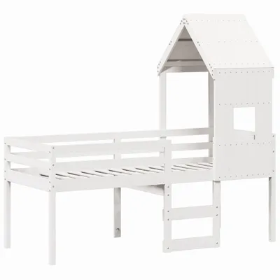 Obrázok produktu pre Vysoká posteľ so strechou biela 80x200 cm borovicový masív