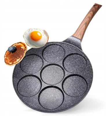 Produktbild von Vilde Black&Wood Granit Eierpfanne 7 Löcher 26 cm