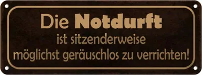 Produktbild von vianmo Blechschild 10x27 cm Notduft ist sitzenderweise Spruch Zitat