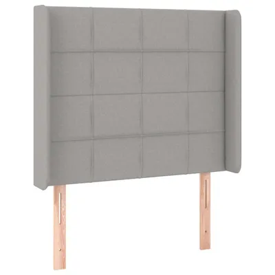 Image de vidaXL Tête de lit avec oreilles gris clair 83x16x118/128 cm Tissu