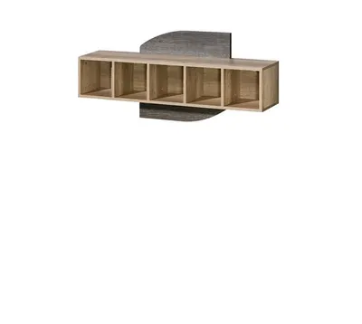 Produktbild von Wandregal RAVEN II, Hängeregal mit offenen Fächern, Regalboard für Bücher und Dekoration, Wohnzimmer, Eiche Canyon/Arusha