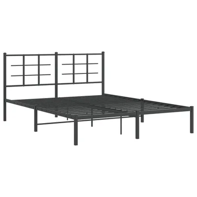 Zdjęcie produktu dla Łóżko Metalowe 150x200 Czarne Dwuosobowe do Sypialni
