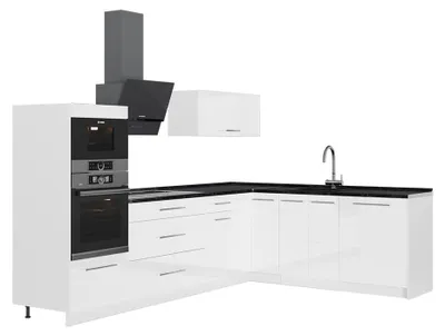 Obrázok produktu pre Rohová kuchyňa Vicco Fame-Line Biely vysoký lesk/biely 287 x 60 cm, AP Antracit, Model 63545