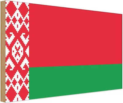 Produktbild von vianmo Holzschild 20x30 cm Weißrussland Belarus Flagge Fahne Wappen