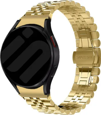 Produktbild von Strap-it Stahlarmband Jubilee - Kompatibel mit Samsung Galaxy Watch 6 Classic Armband 43mm Ersatzarmband Edelstahl - Faltschließe - Hochwertiges Material - für Samsung Galaxy Armband Gold
