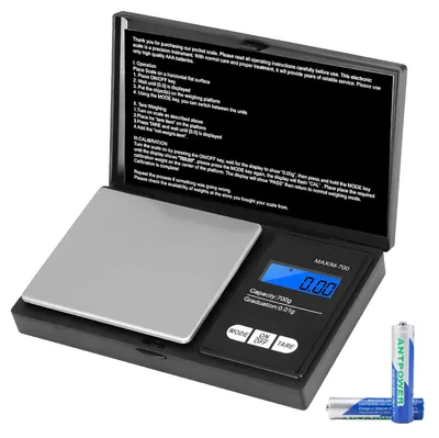 Immagine prodotto di Bilancia digitale Vinabo, precisione 0,01 g, capacità 700 g, bilancia per pesare in grammi, bilancia per l'oro