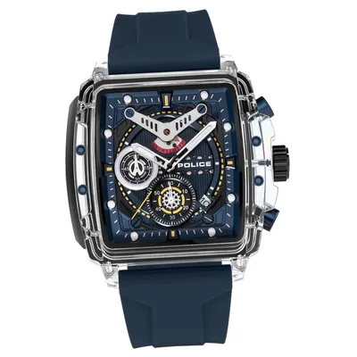 Obrázok produktu pre Police silikónové pánske hodinky s chronografom a náramkom tmavo modré Police Clout D2UPOO0052403