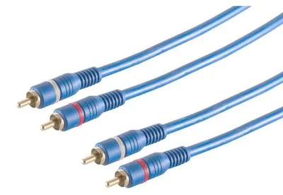 Produktbild von Cinchkabel 2 Stecker/ 2 Stecker TWIN Kabel blau 5m