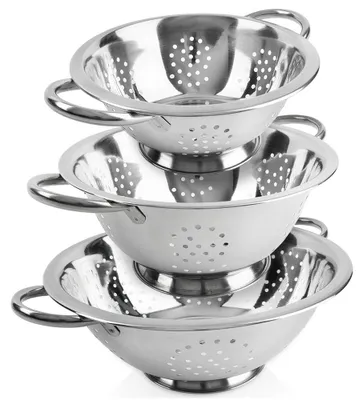 Produktbild von Vilde | Sieb Set 3-teilig - Ø 20/24/28 cm - Edelstahl Seiher mit Füßen