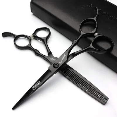 Image de Set de ciseaux de coiffure, 6/7 pouces, en acier 440C, 2 pièces, inoxydable