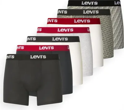 Produktbild von Levi's - Herren - Boxershorts-Geschenkpackung, 7er-Pack - Bunt/Grau/Schwarz/Weiß - Gr. M