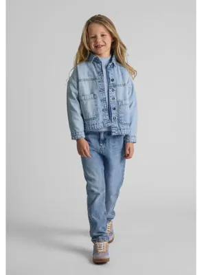 Image de Veste en jean Minoti, couleur bleu, taille 104, pour filles