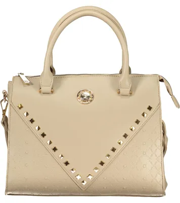 Produktbild von Elegante Damen Handtasche Beige mit Schultergurt und Kontrastdetails