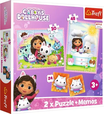 Produktbild von Trefl Gabbys Puppenhaus-Puzzle-Set mit Notizkarten