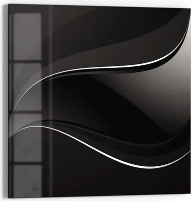 Produktbild von DEQORI Magnettafel Glas 50x50 cm 'Dunkle Wellengrafik' beschreibbar Whiteboard