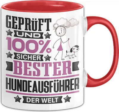Produktbild von Hundeausführer Geschenk Lustiger Spruch für Hundeausführer Geschenkidee Bester Hundeausführer Der Welt (Rot)