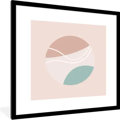 Produktbild von MuchoWow® Gerahmtes Poster Sommer - Tennisball - Pastell 40x40 cm - Poster mit Schwarzem Bilderrahmen Wandposter Rahmen Foto Bilder - Poster - Plakat im Rahmen