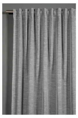 Produktbild von Fertiggardine mit Gardinenband, Leinenoptik, Grau, 140 x 245 cm, Vielseitig Kombinierbar, Blickdicht, Lichtdurchlässig,  , Einfache Befestigung