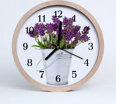 Produktbild von Holzuhr 20fi cm wanduhr - Lavendel