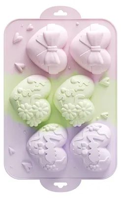 Produktbild von Herzförmige Schokoladenform, lebensmittelecht, spülmaschinenfest, antihaftbeschichtet, BPA-frei, Kuchenform mit Valentinstagsmotiv, Silikonform