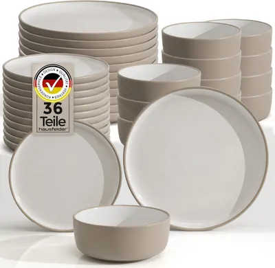 Produktbild von Steingut Geschirrset 12 Personen, 36teilig, Nordic Sand