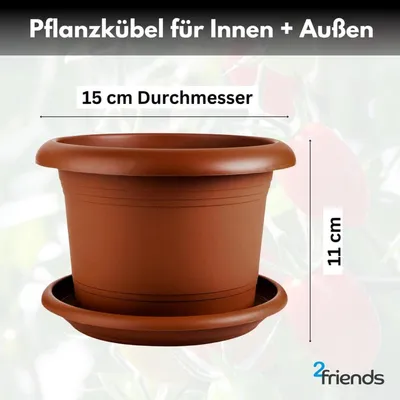 Produktbild von Eleganter Blumentopf 14er Set robust frostsicher Terracotta ideal für Sukkulenten & Kräuter drinnen und draußen