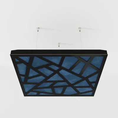 Produktbild von 4er-Set Akustik-Deckenpaneele SKYROSS Samt 50x50x5 cm, Schwarz/Blau