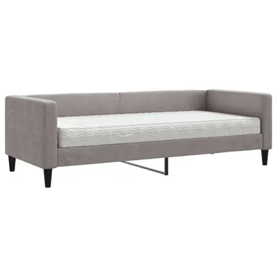 Zdjęcie produktu dla vidaXL Łóżko dzienne z materacem Taupe 80x200 cm tkanina
