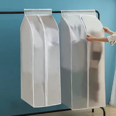Obrázok produktu pre Unyqoos® Priehľadný obal na oblečenie 60×30×110 cm – obal na oblečenie z materiálu PEVA s dvojitým zipsom, odolný voči prachu, vode a moliciam, vhodný na obleky, kabáty a šaty